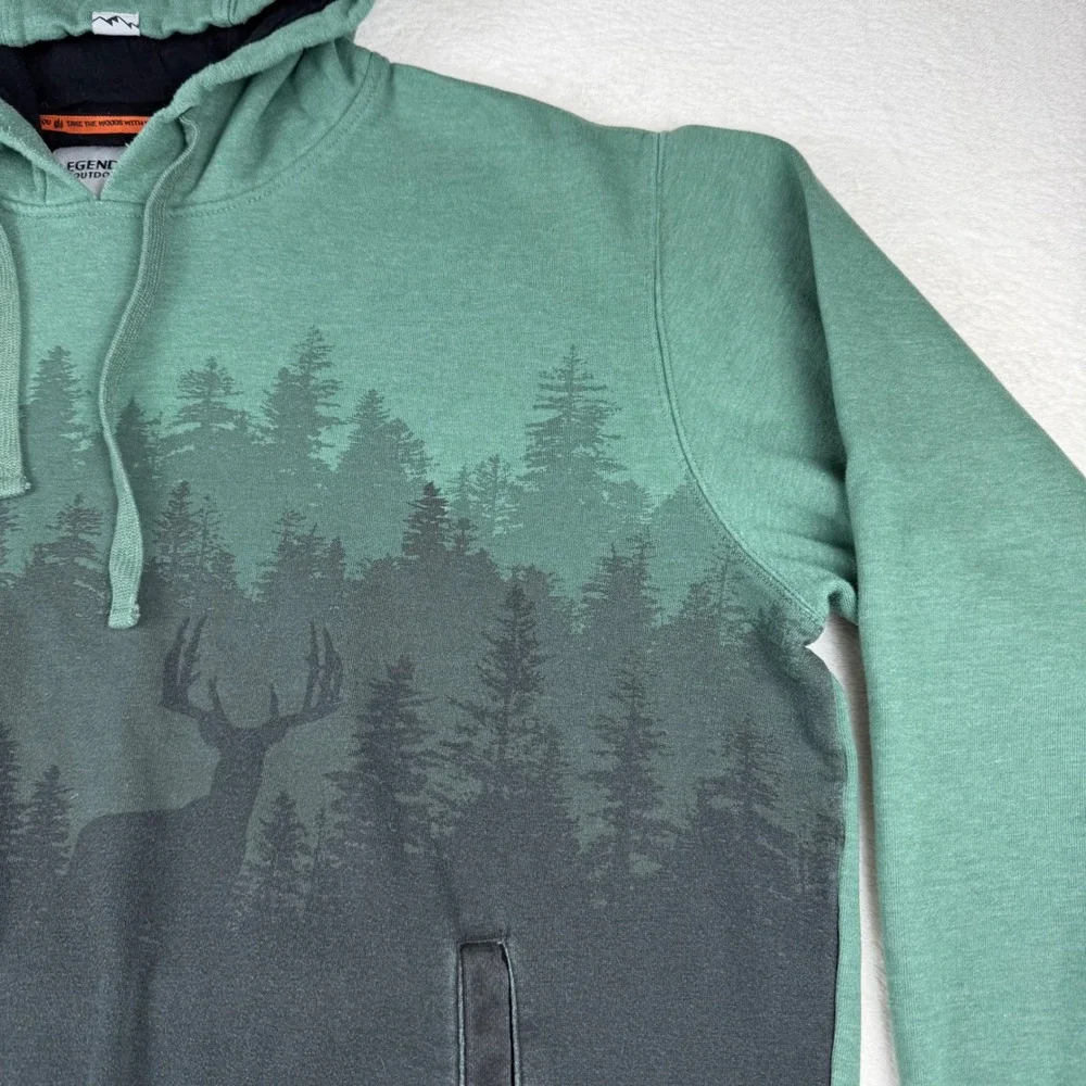 Legendary Outdoors Horizon Mens 2XL Forest Deer Graphic Hoodie Hooded Sweatshirt